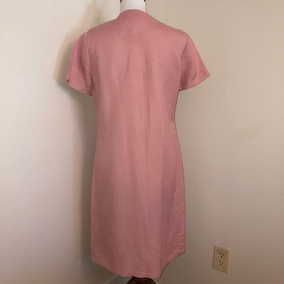 Orvis Pink Linen Blend Button Front Dress Size SP - Picture 2 of 4